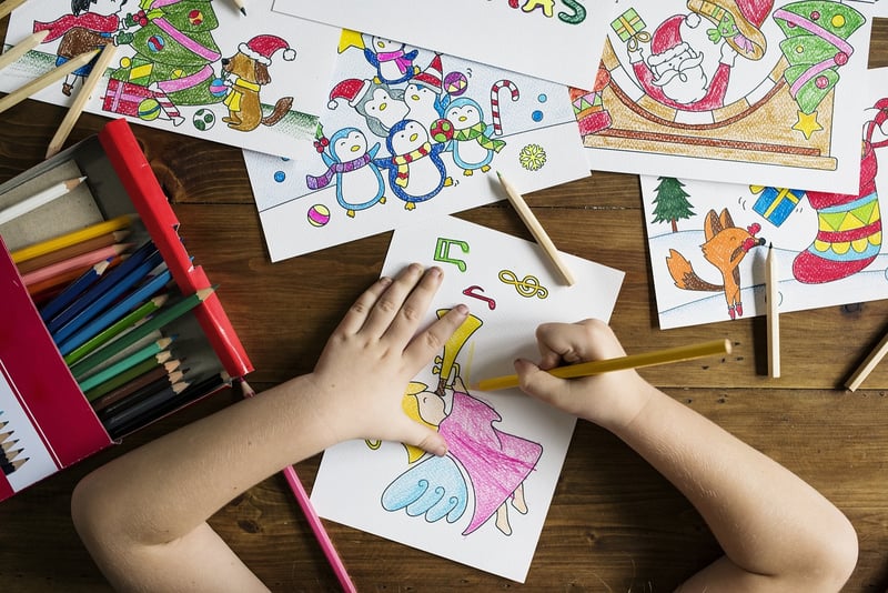 Kids drawing and coloring